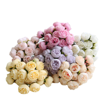 Stunning 27-Piece Tea Rose & Mini Rose Bouquet – Realistic Artificial Flowers Perfect for Weddings, Home Decor, and Photography Arrangements