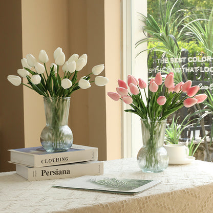 Realistic Miniature PU Tulips - Vibrant Artificial Silk Flowers for Home Décor, Arrangements, and Year-Round Enjoyment