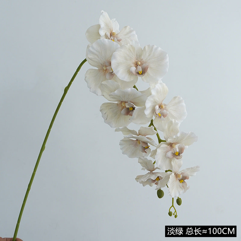 Realistic Single Stem 9-Head European Style Orchid - Perfect for Wedding Decorations & Home Décor, Lifelike Artificial Silk Flowers in Elegant Design