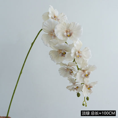 Realistic Single Stem 9-Head European Style Orchid - Perfect for Wedding Decorations & Home Décor, Lifelike Artificial Silk Flowers in Elegant Design