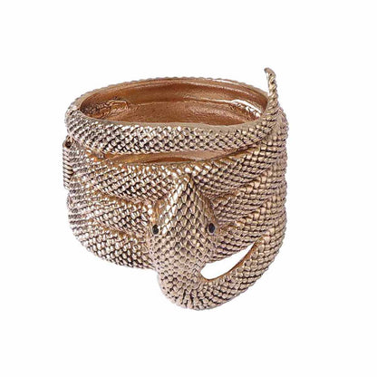 Chic Vintage-Inspired Zinc Alloy Animal Design Wide Snake Bracelet - Elegant and Versatile Casual Jewelry for Women