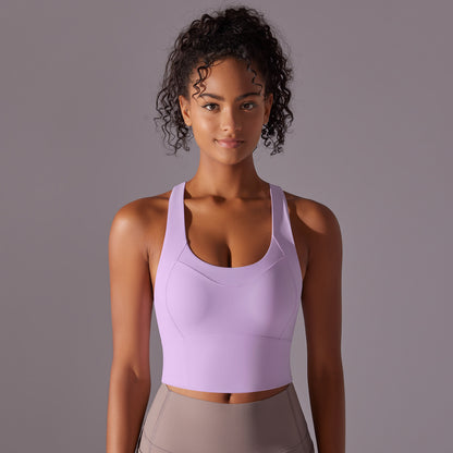 Seamless Sports Bra with Molded Cups Women's Yoga and Running Top for Maximum Support and Comfort