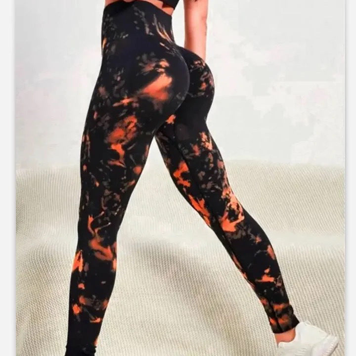 Seamless High Waisted Tie Dye Yoga Pants for Women Shaping Outdoor Workout Leggings with Butt Lifting Design for Comfort and Flexibility