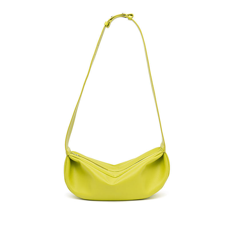 Casual Dumpling Bag Genuine Leather Crossbody with Soft Wide Shoulder Strap for Effortless Chic Everyday Luxury