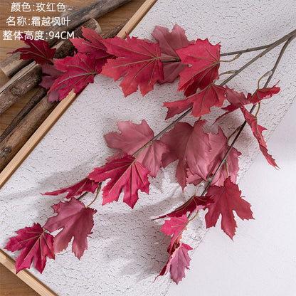 Artificial Single Stem Green Maple Leaf Flower - Perfect for Weddings and Home Décor - Durable & Realistic Faux Floral Arrangement CL12001