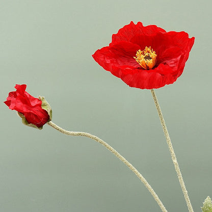 Vibrant Icelandic Poppy Single Stem Artificial Flower – Perfect for Weddings, Home Decor, and Floral Arrangements