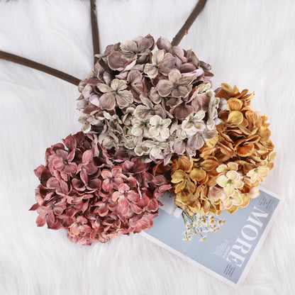 Stunning Autumn-Inspired Artificial Hydrangea - Perfect for Weddings and Indoor Décor with Realistic Look and Feel