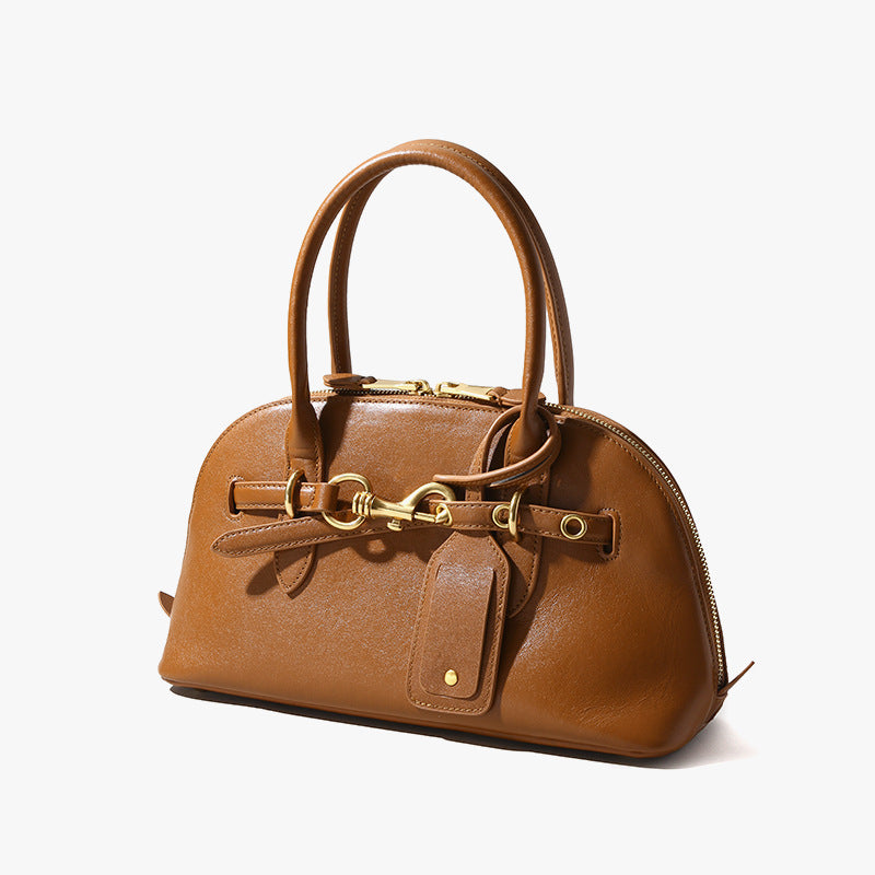 Women's Autumn Genuine Leather Shoulder Bag Spacious Crossbody Tote with Elegant Design for Commuting and Everyday Use