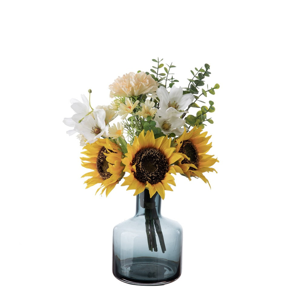 Stunning Half-Peninsula Sunflower Bouquet - Realistic Artificial Wedding Handheld Floral Arrangement - Perfect for Home Decor, Wall Art, and Celebrations | CF01292