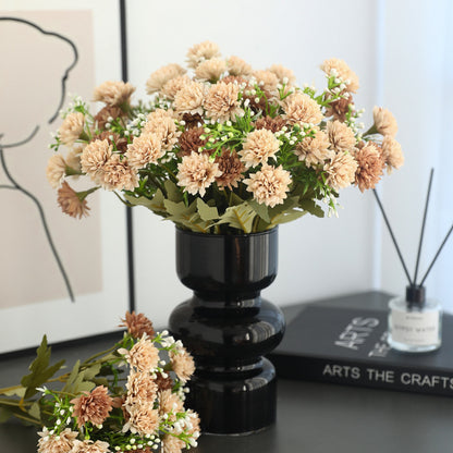 Elegant Korean Silk Flower 5-Branch Dandelion Bouquet – Perfect for Home Decor, Living Room Accents, New Year Celebrations, and Wedding Decorations with Beautiful Hydrangeas