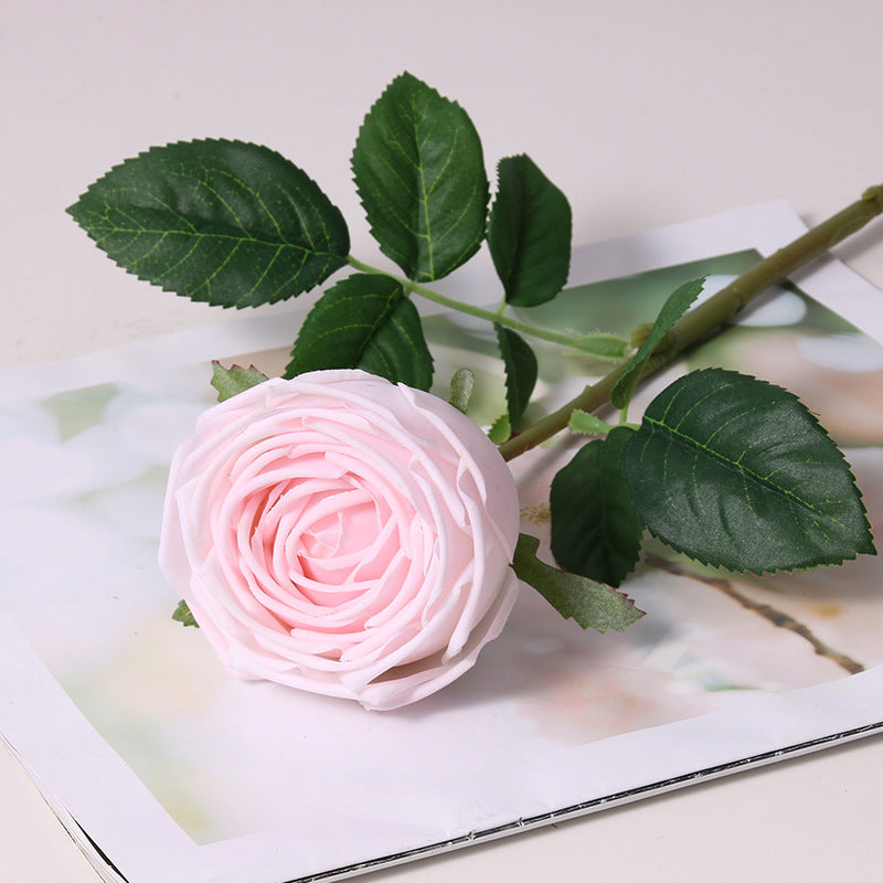 Realistic Touch Artificial Single Stem Rose - Lifelike Hydrating Rose for Weddings and Home Decor, Perfect as Bridal Bouquet and Decorative Faux Flower