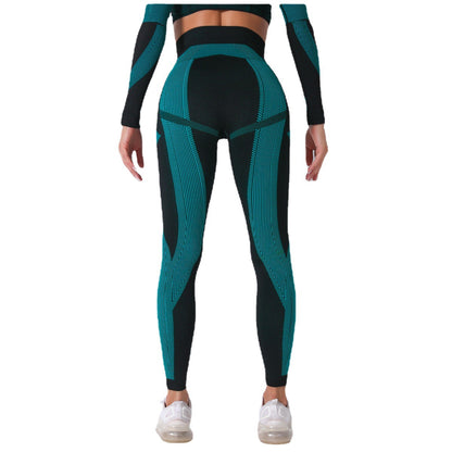 Seamless Striped High Waisted Butt Lifting Workout Leggings for Women for Running Yoga and Every Workout with Sweat Wicking Technology