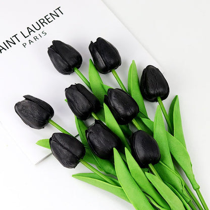 Realistic PU Tulip Artificial Flower Bouquet - Perfect Photo Prop and Elegant Home Décor for Living Room Floral Arrangements