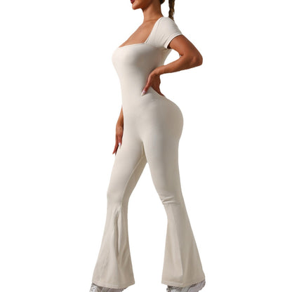 Slim Fit Quick Dry Women's Yoga Jumpsuit Shaping and Tummy Control Athletic Bodysuit for Enhanced Comfort and Flexibility in Your Workouts