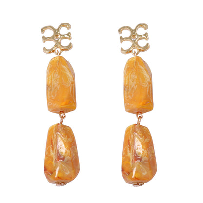 Chic Vintage-Inspired Irregular Geometric Patchwork Women's Earrings – Unique, Artsy Everyday Jewelry with Artistic Flair