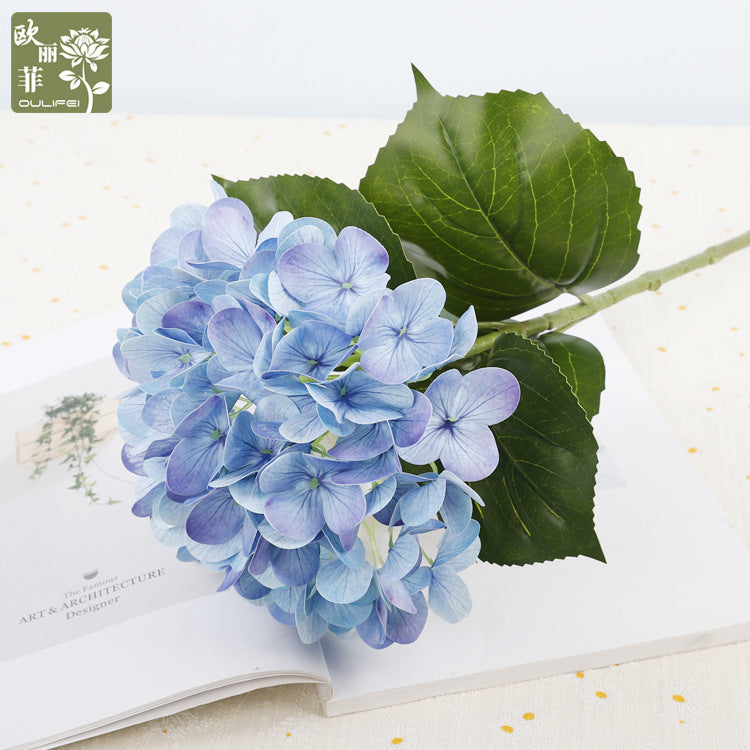 Lifelike 3D Hydrangea Faux Flower Stem in Blue – Perfect for Home Décor, Weddings, and Photography Props