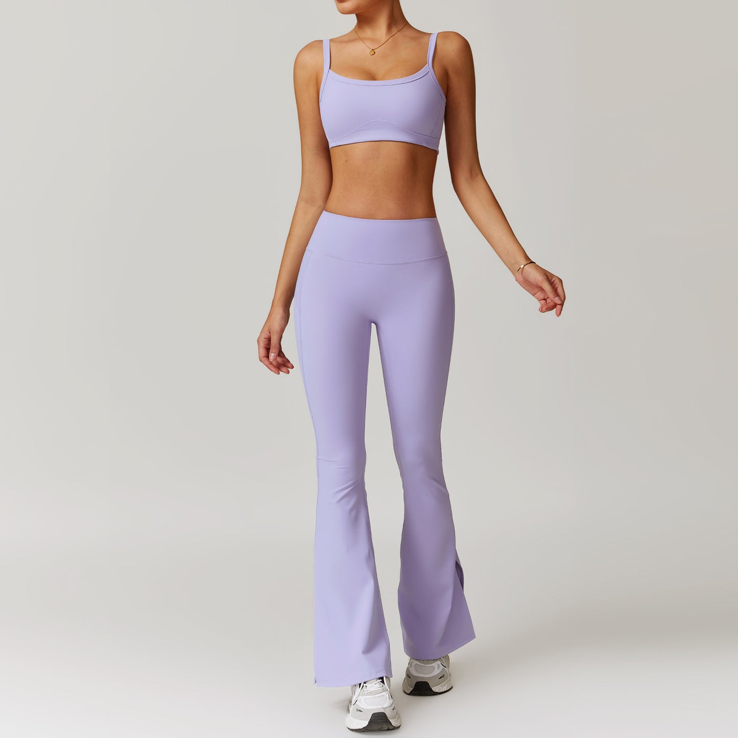 Women's High Waisted Wide Leg Yoga Set for Fall and Winter Long Sleeve Activewear Top and Relaxed Fit Pants for Comfort and Style