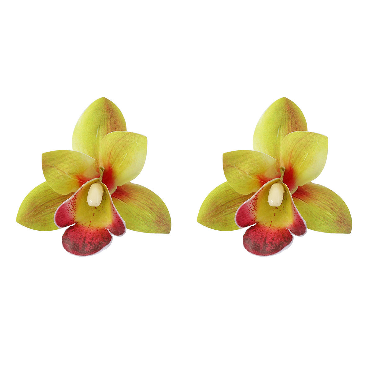 Exaggerated Personality Artificial Fabric Orchid Flower Multi-Layer Earrings for Women - Perfect for Everyday Commuting and Vacation Wear