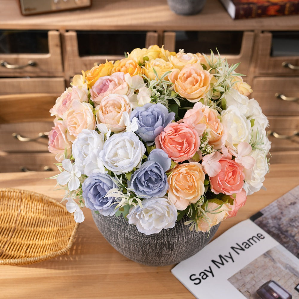 Elegant Shikishin Spring Peony Hydrangea Bouquet - INS Style Realistic Faux Flowers for Home Decor - Perfect for Weddings and Special Occasions | MW66013