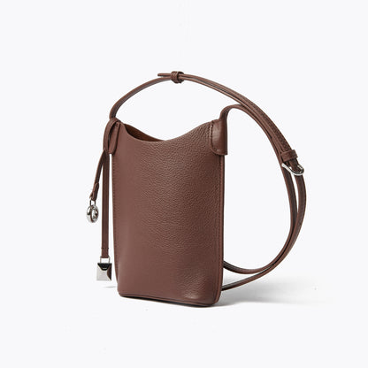 Genuine Leather Smartphone Bag Korean Inspired Mini Crossbody Bag for Fashion Forward Individuals