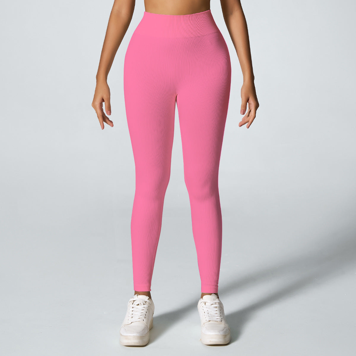 High Waisted Ribbed Yoga Leggings for Women Breathable Stretchy Outdoor Fitness Pants for Enhanced Butt Lift and All Day Comfort