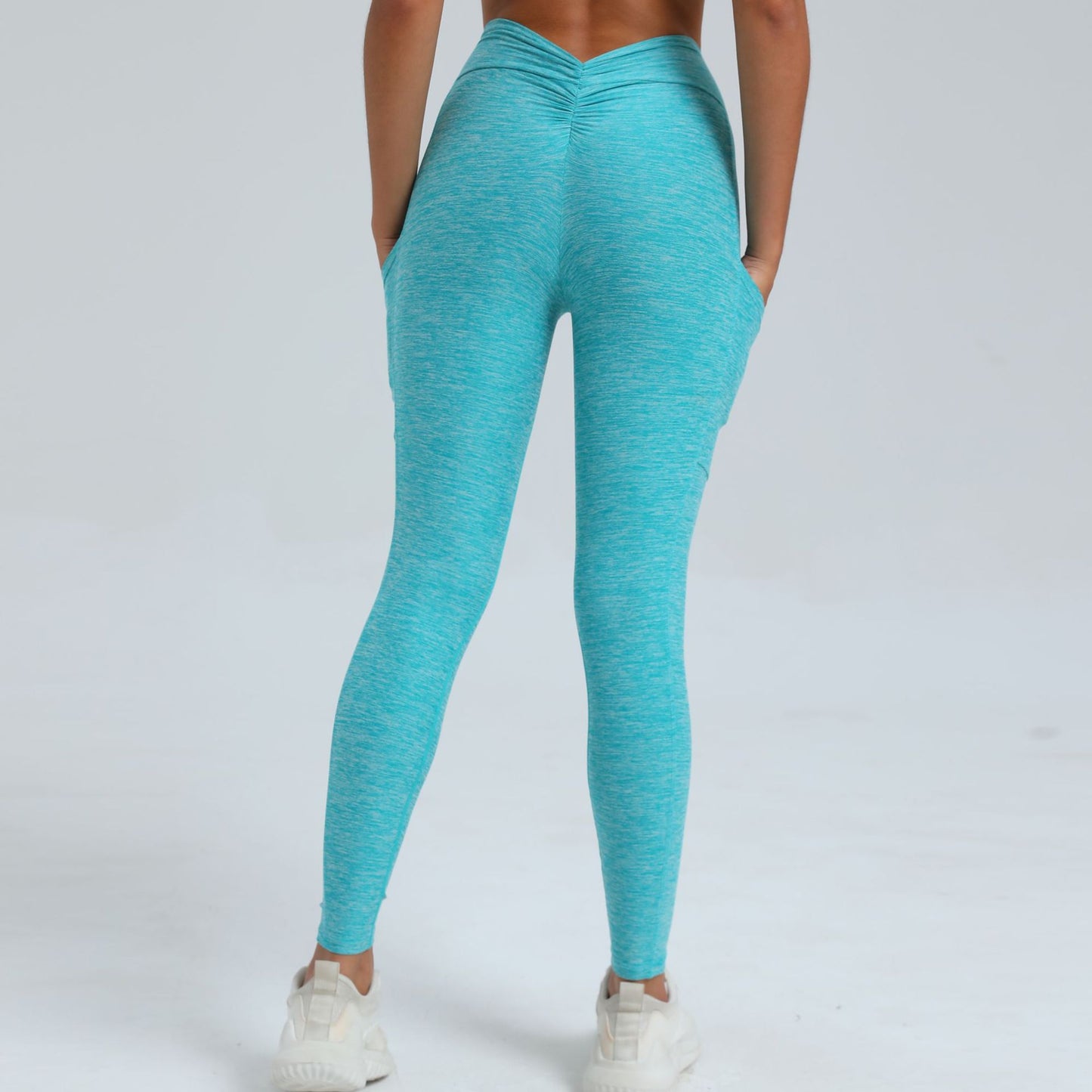 High Waisted Ruched Yoga Pants with Side Pockets for Peachy Butt Lift No Camel Toe for Fitness and Workouts