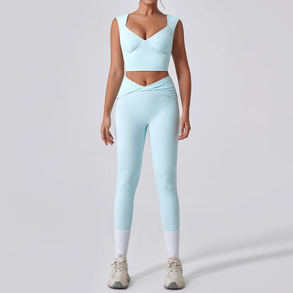 Quick Dry High Waist Yoga Set with Knot Detail Versatile Flattering and for Active Lifestyles