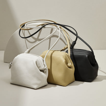 Chic and Cozy Fashion Minimalist Cloud Bag Genuine Leather Shell Bag for Women Shoulder and Crossbody Purse with Soft Touch