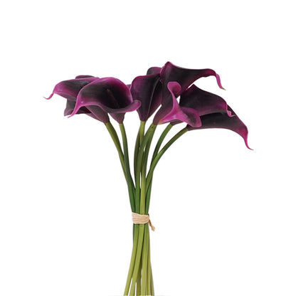 Elegant European-Style Soft Touch Faux Calla Lily Bouquet for Home Décor – Perfect for Living Room and Coffee Table Accent, Durable Plastic Artificial Flowers