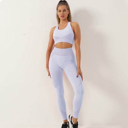 Seamless Zippered Yoga Pants and Sports Bra Set for Spring and Summer Workouts Comfort and Style Combined