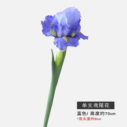 Single Stem Irish-Inspired Faux Flower for Home Décor - Elegant Iris Blossom for Living Room Fresh Floral Arrangement