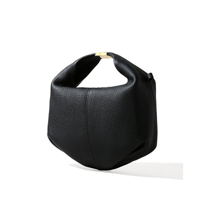 Luxurious French Leather Handbag for Women Textured Cowhide Tote Bag Commuter and Versatile Lunch Bag