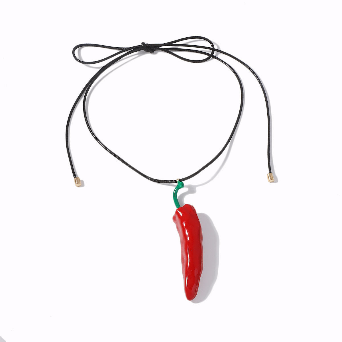 Vibrant Red Chili Pepper Necklace - Eco-Friendly Alloy with Enamel Finish for Unique Layered DIY Style