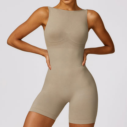 Seamless Hollow Back Yoga Bodysuit for Women Sculpting High Waisted Activewear with Tummy Control and Enhanced Butt Lift for Comfort and Style