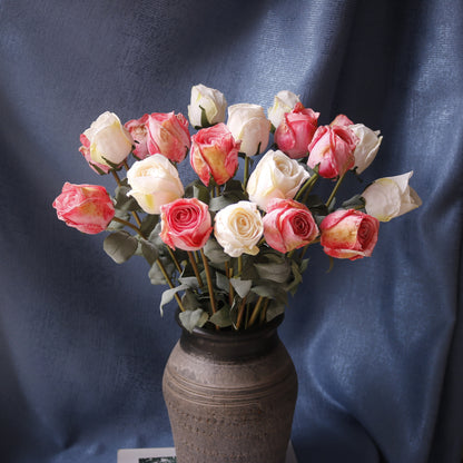 Stunning Burnt Edge Rose Bud Home Decor Piece – Perfect for Wedding Photography Props & Floral Arrangements