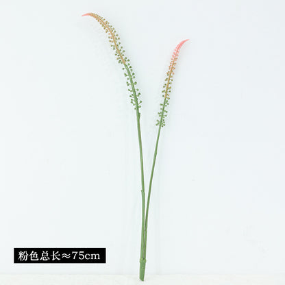 Elegant Faux Green Foxtail Grass Plant - Single Stem, Leafless, Perfect for Home Decor & Weddings - Lifelike Indoor Artificial Greenery