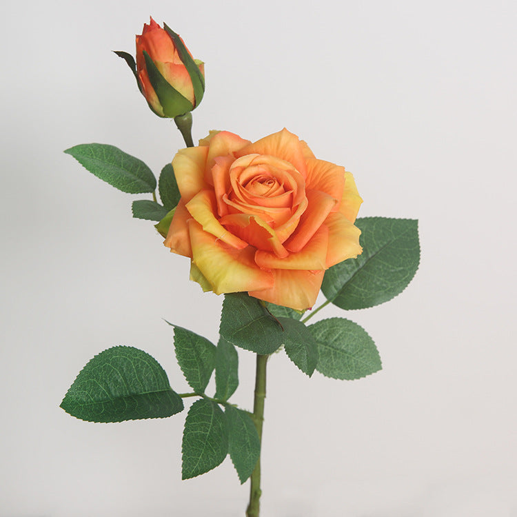 Lifelike Moisturizing Rose Simulation Flower for Home Decoration - Elegant Indoor Floral Arrangement with Double-Curled Edges for Living Room Aesthetics