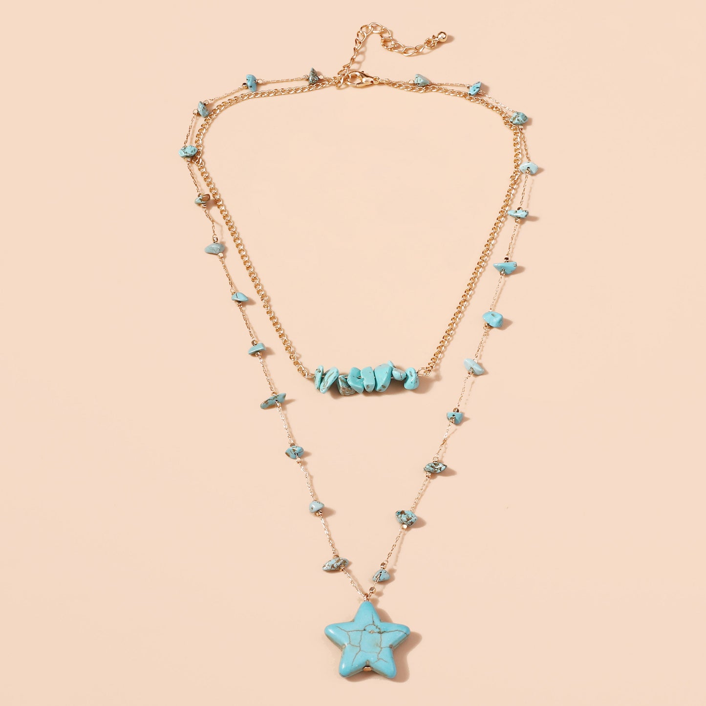 Trendy Ocean Blue Star Pendant Necklace - Unique Alloy Design, Minimalist Style, Perfect for Layering or Everyday Wear
