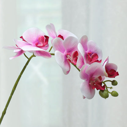 Realistic 3D Printed 7-Head Phalaenopsis Orchid Artificial Flowers – Stunning Home and Living Room Decor with Elegant Potted Arrangement