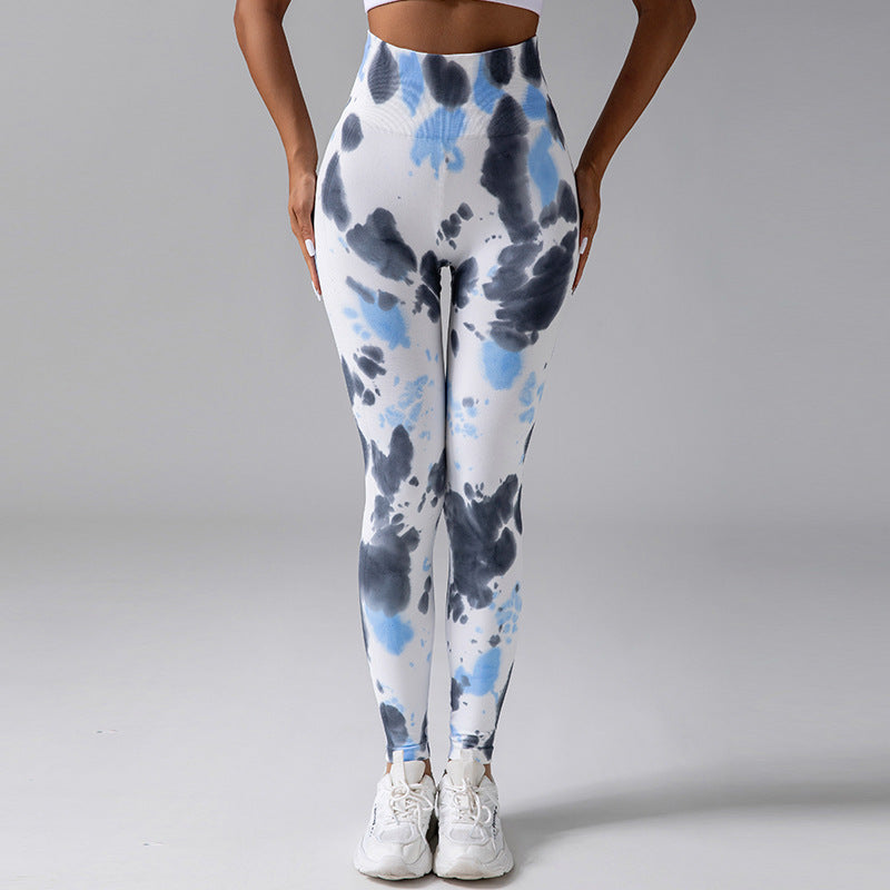 Tie Dye High Waisted Seamless Leggings for Enhanced Lift and Comfort Hand Painted Fitness and Yoga Pants for a Flattering Peachy Bottom