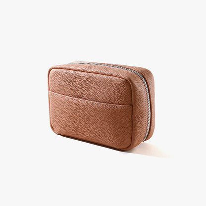 Elegant Women s Makeup Bag First Layer Cowhide Spacious Portable Large Capacity Storage for Commuters and Functional Organizer