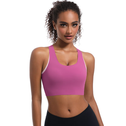 High Performance Back Support Yoga Sports Bra with Adjustable Straps Breathable Shock Absorbing Fitness Top for Running and Intense Workouts