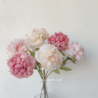 Stunning American-Style Faux Peony Bouquet in Soft Pink and White – Perfect for Living Room Decor, Photography Props, and Creative Space Design