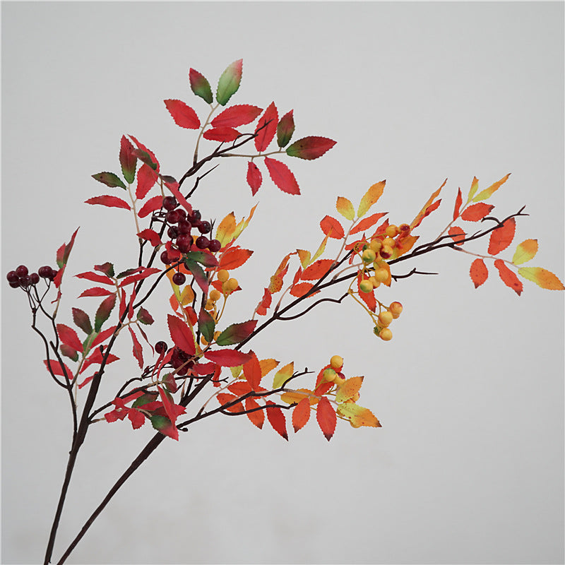 Artificial American Berry Branch with Eucalyptus Leaves - Perfect for Home Décor, Floral Arrangements, Christmas Celebrations, Weddings, and Photography Props