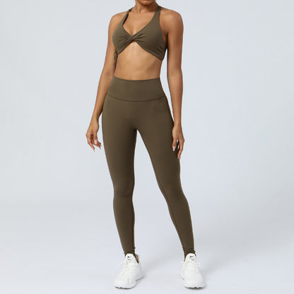 High Waisted Yoga Set for Women Sculpting Butt Lifting Running and Fitness Outfit Breathable Stretchy Activewear for All Workouts