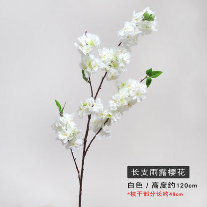 Realistic 120cm Cherry Blossom Branch - Vibrant Faux Flower for Simple Decor, Perfect for Scenic Landscape Design and Elegant Wedding Arrangements