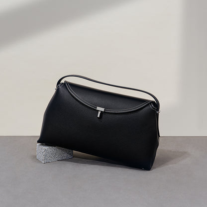 Grain Leather Flap Crossbody Bag Chic and Versatile Shoulder Bag with T Lock Closure Large Capacity for Everyday Use