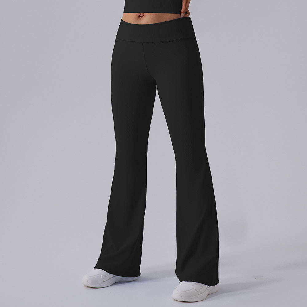 High Waisted Flare Yoga Pants for Women Butt Lifting Comfortable Wide Leg Fitness Trousers for Running Exercise and Casual Wear