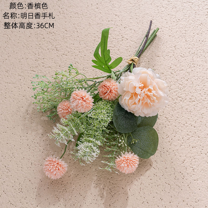 Asuka Handheld Bouquet of Artificial Flowers – Elegant Home Décor Design for Weddings, Unique Wall Art, and Stunning Interior Accents – CF01114