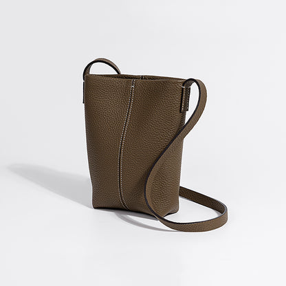 Minimalist Genuine Leather Crossbody Phone Bag for Women Compact Versatile and Mini Purse for Everyday Use